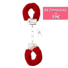 Rokudzelži Furry Handcuffs (sarkani)