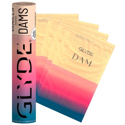 Barjerinės plėvelės oraliniam seksui Sheer Glyde Dams Vanilla (4 vnt.) 