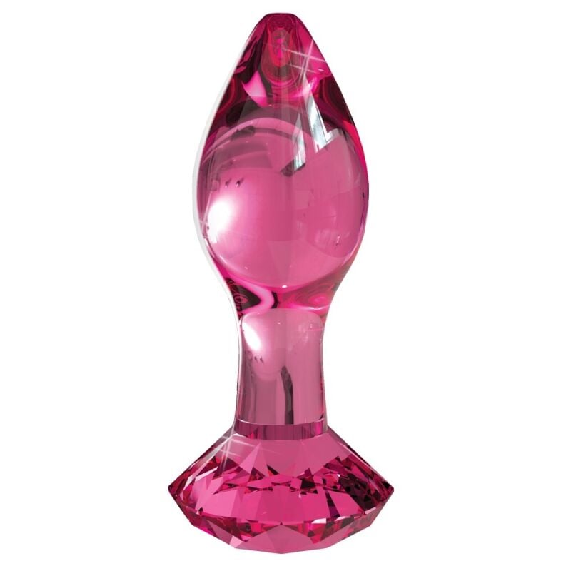 Stiklinis analinis kaištis Icicles (rožinis)