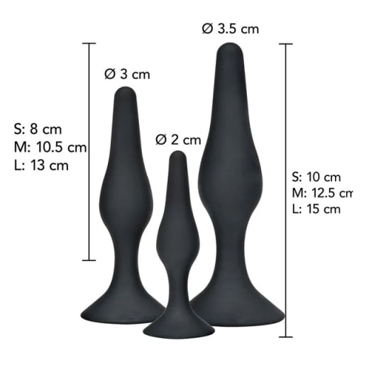 Anālo spraudņu komplekts - Izliektie pavadoņi