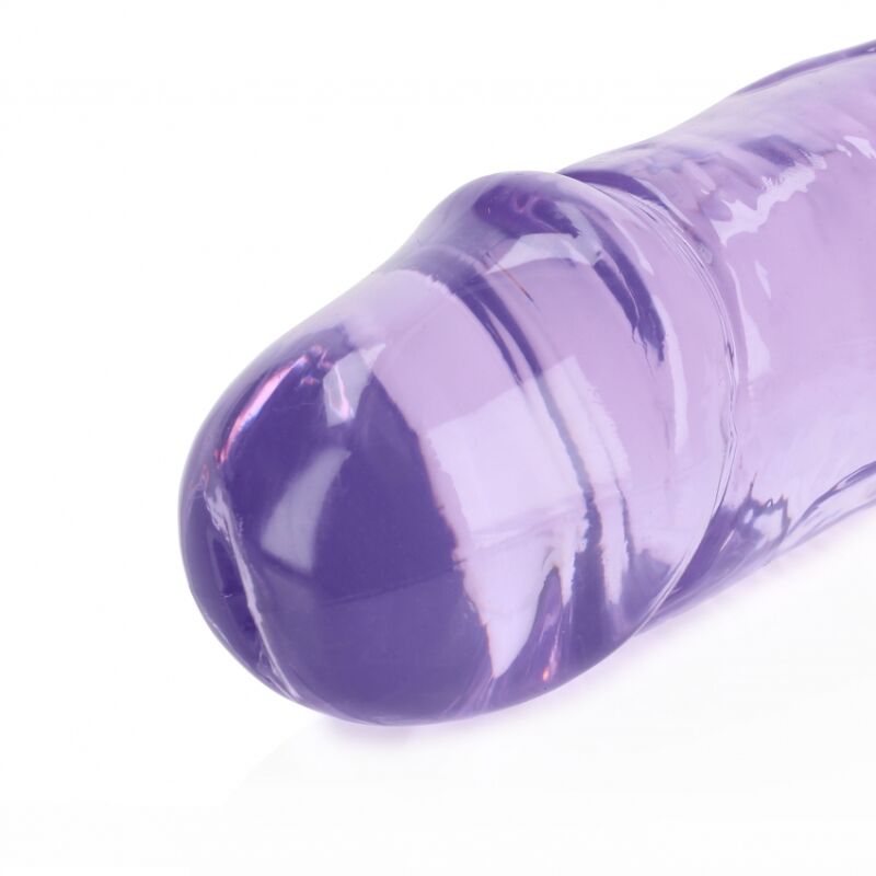 Dvigubas dildo Crystal Delight (violetinis)