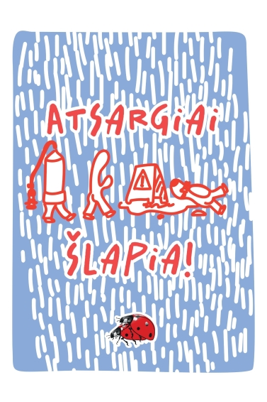 Unisex marškinėliai Atsargiai šlapia (balta)