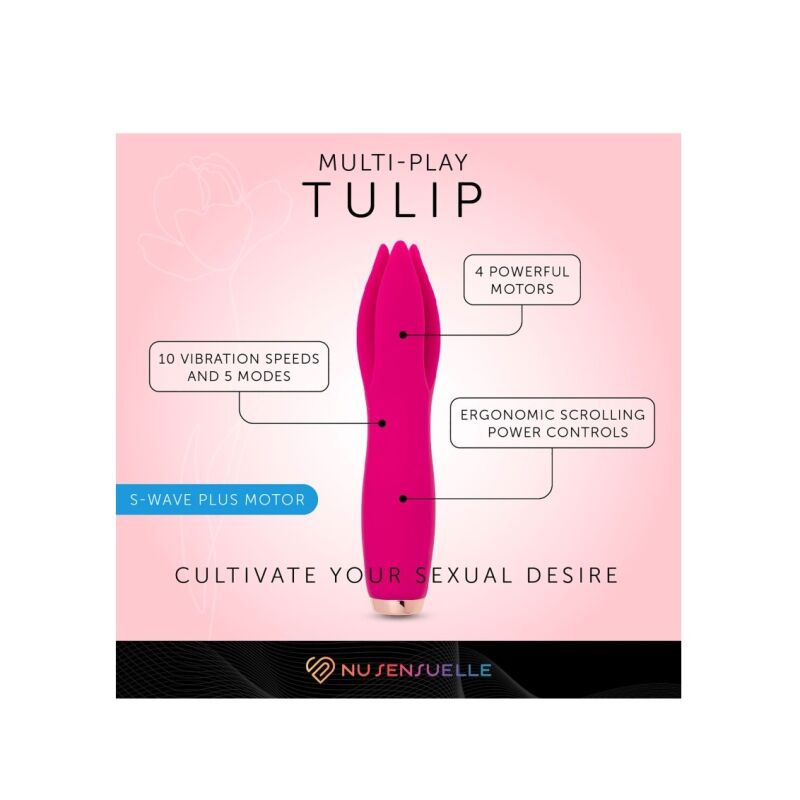 Klitorio stimuliatorius Tulip Multi-Play (rožinis)