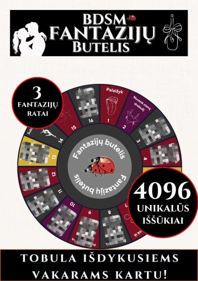 Erotinis žaidimas Fantazijų Butelis: BDSM
