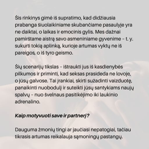 Geismo žaidimai: 25 scenarijai poroms