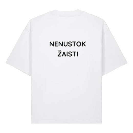 Marškinėliai Nenustok žaisti (balta)