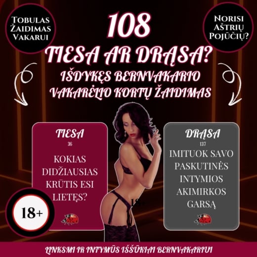 108 klausimai ir užduotys Bernvakariui Tiesa ar Drąsa