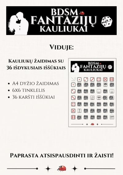 Erotinis žaidimas BDSM kauliukai