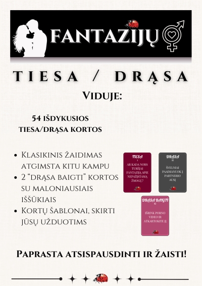 Erotinis žaidimas Tiesa/Drąsa: BDSM leidimas (54 klausimai)