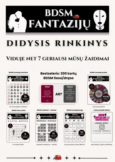 Didysis BDSM Fantazijų Stalo Žaidimų Rinkinys