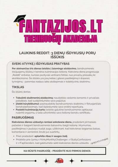 3 dienų Reddit iššūkis poroms