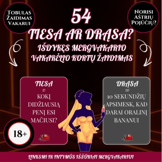 54 klausimai ir užduotys Mergvakariui Tiesa ar Drąsa