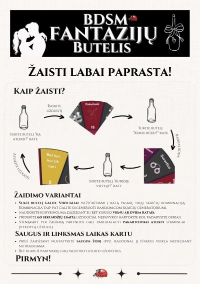 Erotinis žaidimas Fantazijų Butelis: BDSM