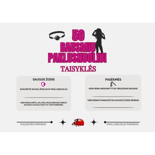 50 CBT bausmių paklusniam vyrui