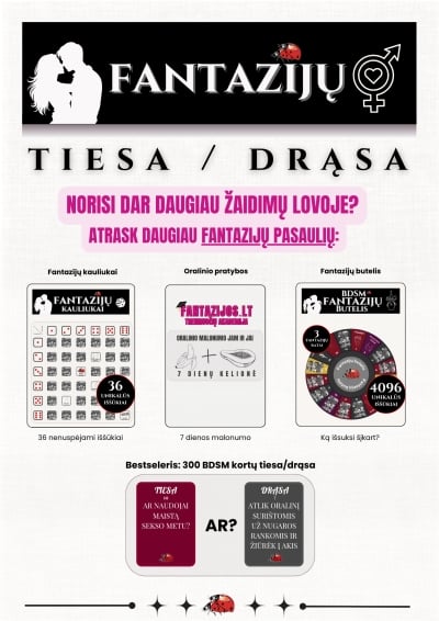 Erotinis žaidimas Tiesa/Drąsa: BDSM leidimas (144 klausimai)