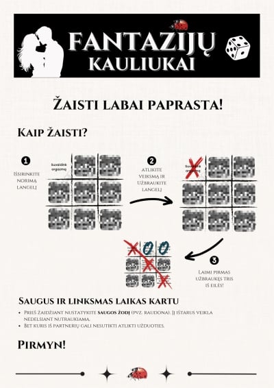 Erotinis žaidimas Kryžiukai-nuliukai (16 užduočių rinkinys)