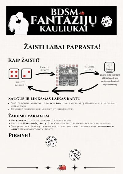 Erotinis žaidimas BDSM kauliukai