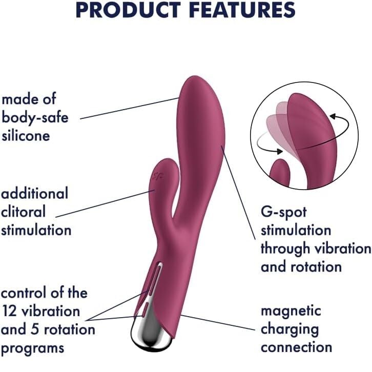 Vibratorius Satisfyer Spinning Rabbit 1 (raudonas)