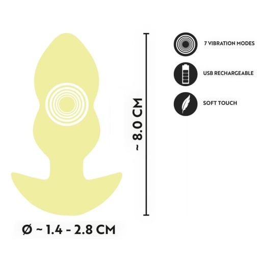 Analinis kaištis Cuties Vibro Plug (geltonas)