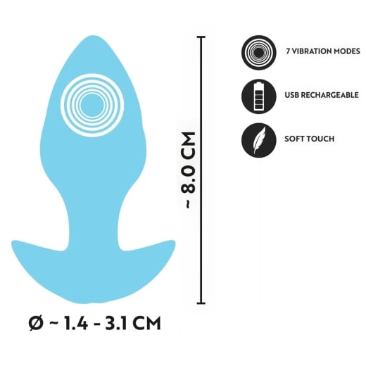 Analinis kaištis Cuties Vibro Plug (mėlynas)