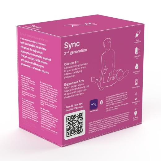 Porų vibratorius We-Vibe Sync 2 (rožinė)