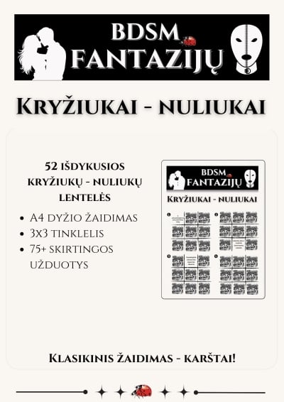 Didysis BDSM Fantazijų Stalo Žaidimų Rinkinys
