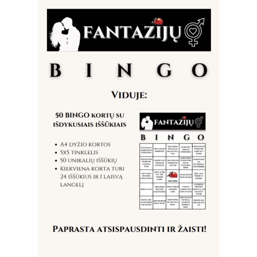 Fantazijų Bingo 50