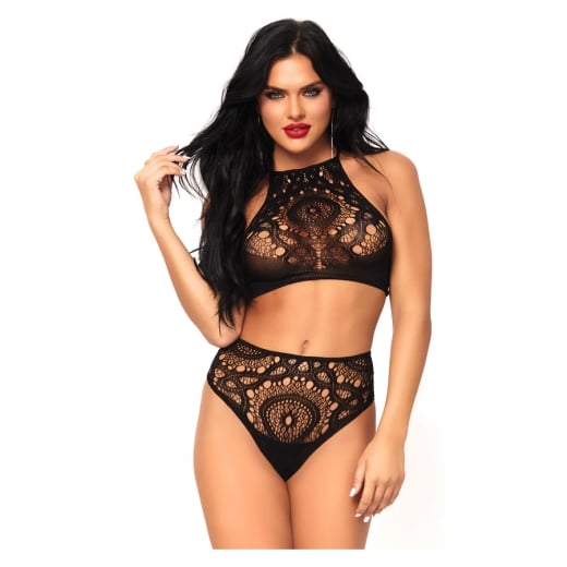 Apatinių komplektas Nėrinių Pagunda (juodas)