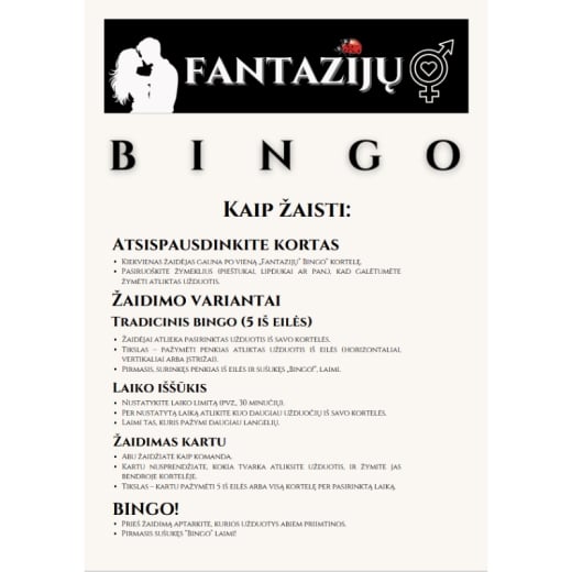 Fantazijų Bingo 50
