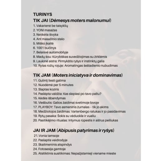 Geismo žaidimai: 25 scenarijai poroms