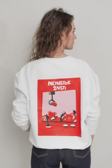 Unisex džemperis Nenustok žaisti (baltas)