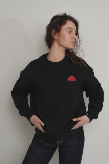 Unisex džemperis Malonumų mašina (juodas)