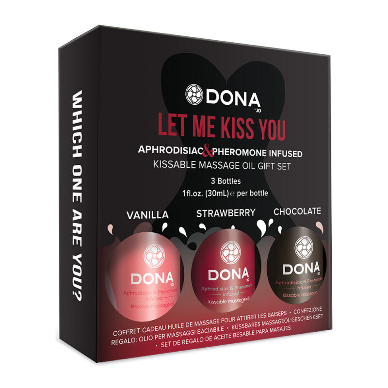 Aromatinių masažo aliejų rinkinys Let Me Kiss You (3 x 30 ml)