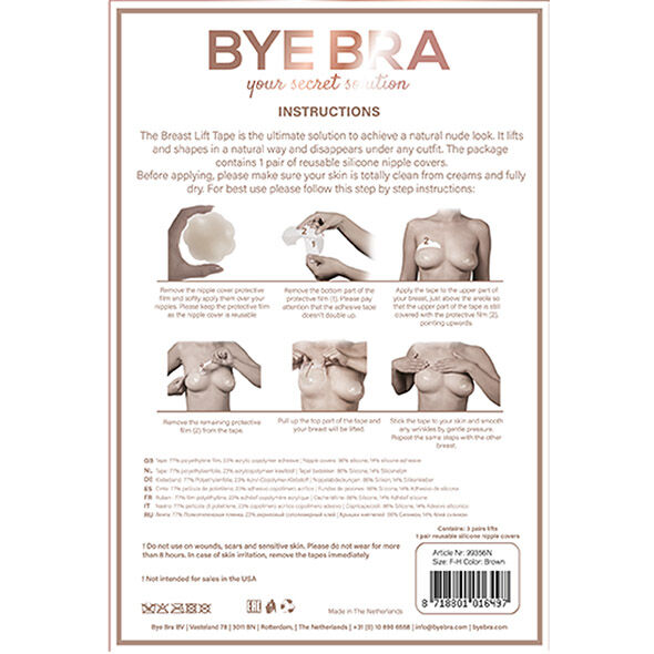 Krūtinę pakeliančios juostos Breast Lift & Silicone Nipple (F-H)