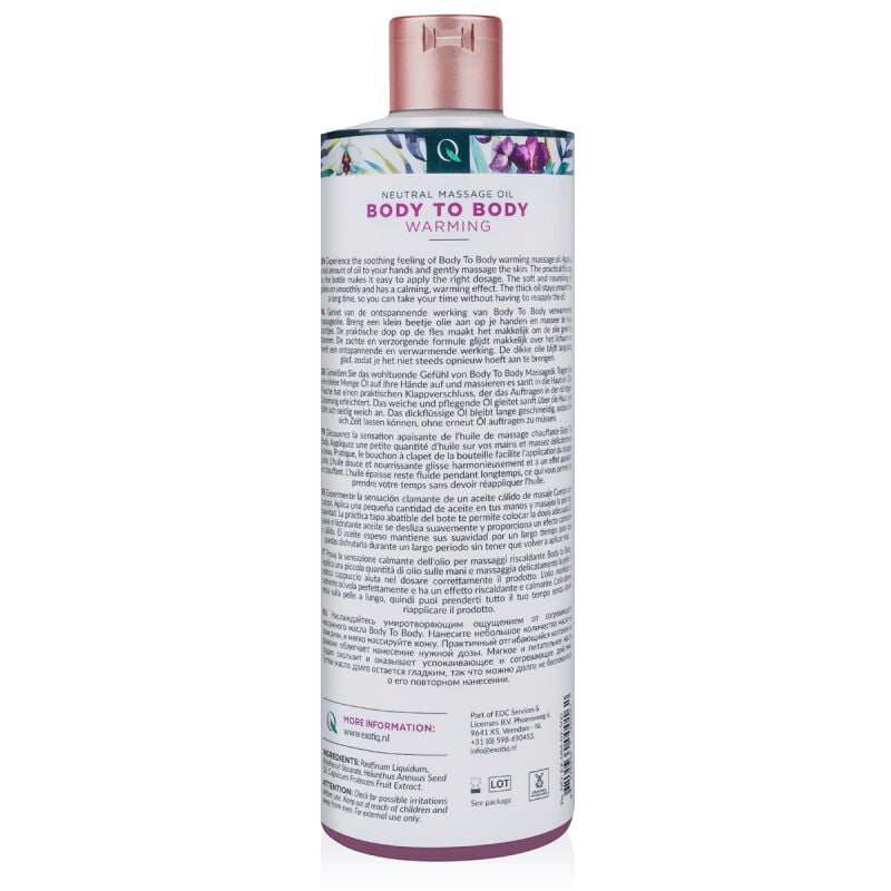 Šildantis nuru masažo aliejus Exotiq Body To Body (500 ml)