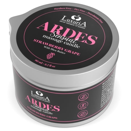 Masažinė žvakė Luxuria Ardes Strawberry Grape (80 ml)