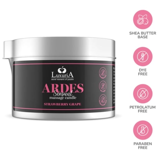 Masažinė žvakė Luxuria Ardes Strawberry Grape (80 ml)