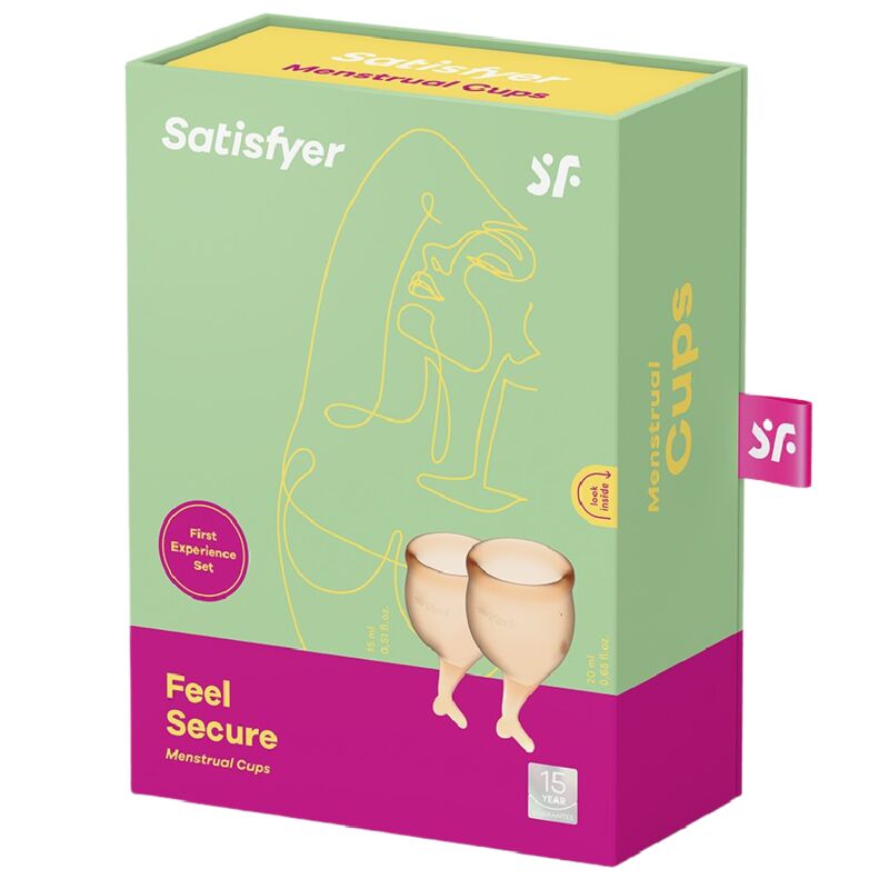 Oranžinės menstruacinės taurelės Satisfyer Feel Secure (2 vnt.)