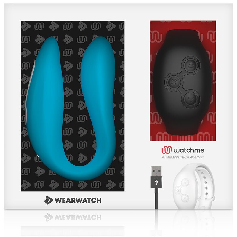 Pāru vibrators Wearwatch Dual Pleasure (zils/melns)