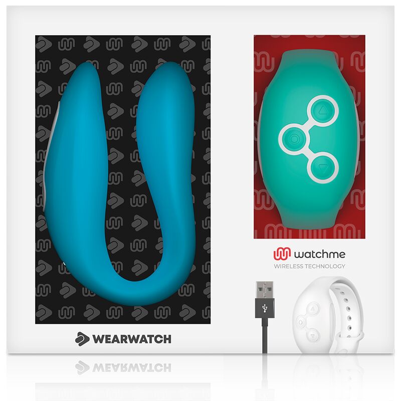 Pāru vibrators Wearwatch Dual Pleasure (zilgans/zaļš)