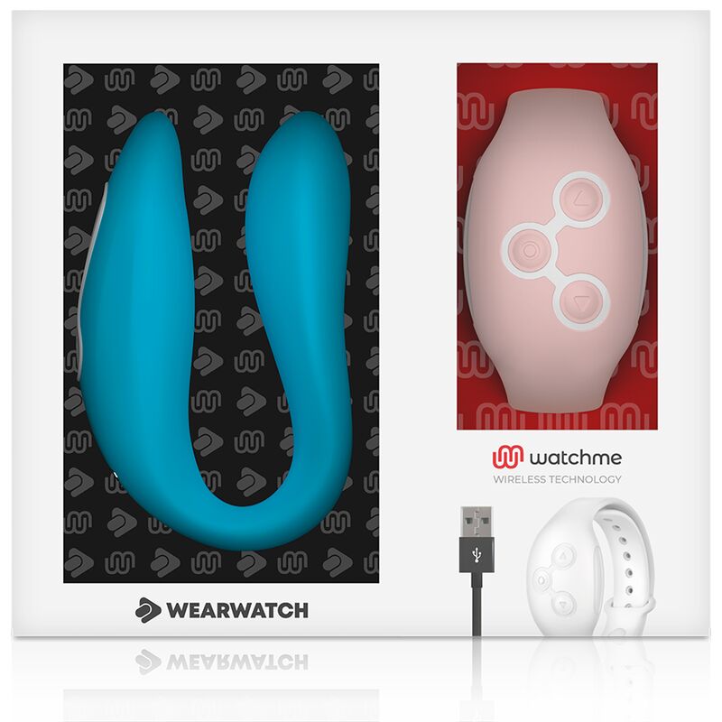 Porų vibratorius Wearwatch Dual Pleasure (žydras/kūno spalvos)