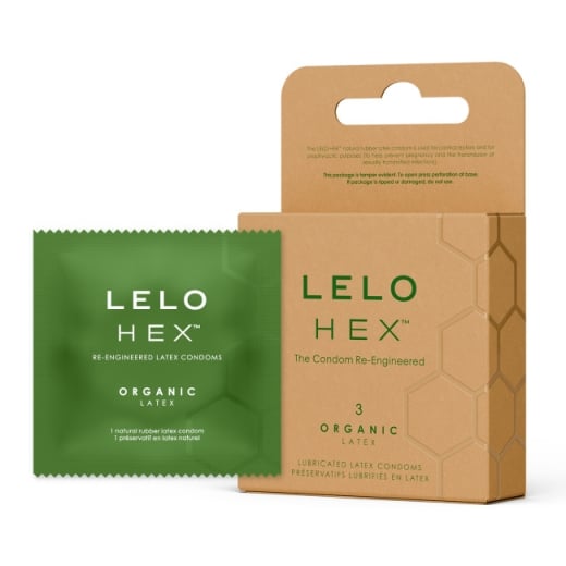 Prezervatyvai Lelo Hex Organic (3 vnt.)