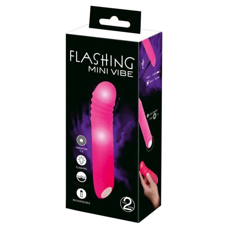 Mini vibratorius Flashing (rožinis)