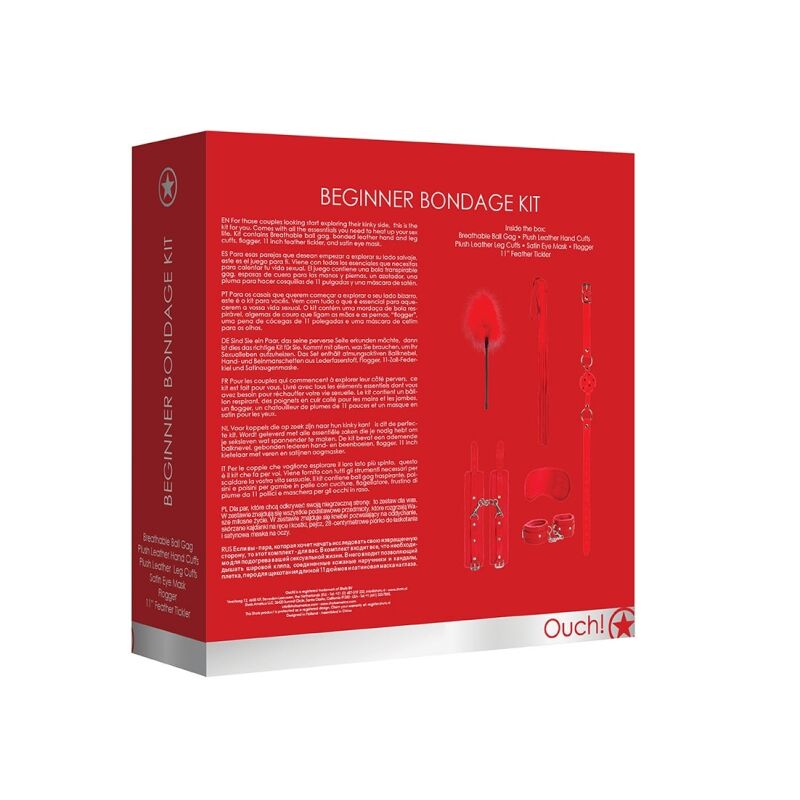 Raudonas suvaržymo rinkinys Beginners Bondage Kit 