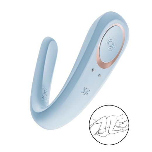 Porų vibratorius Double Classic (mėlyna)
