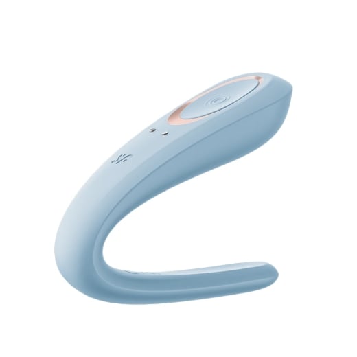 Porų vibratorius Double Classic (mėlyna)