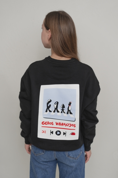 Unisex džemperis Geros vibracijos (juodas)