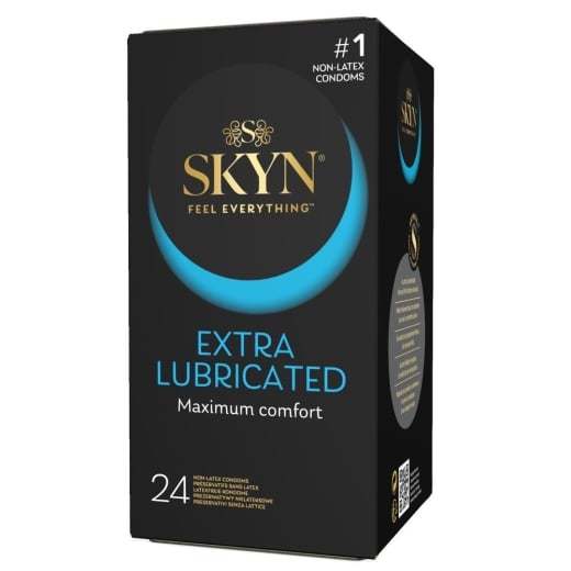 Prezervatyvai be latekso SKYN Extra Lube (24 vnt.)
