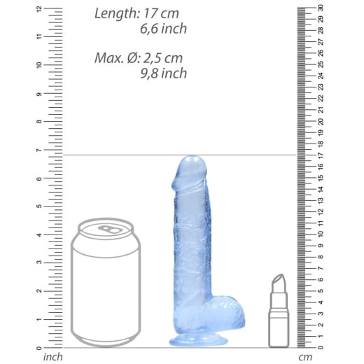 Falo imitatorius Crystal Clear (17 cm) (mėlynas)