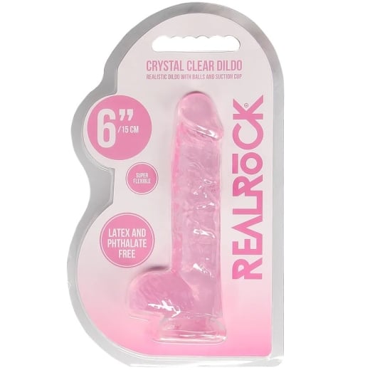 Falo imitatorius Crystal Clear (17 cm) (rožinis)